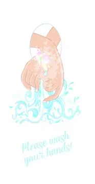 Please wash your hand with soap Illustrazione stock