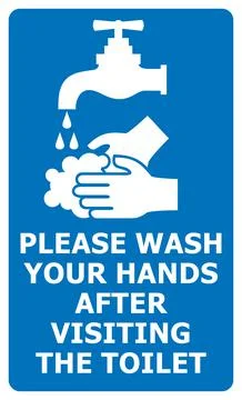 Please wash your hands after visiting the toilet Stock Illustration