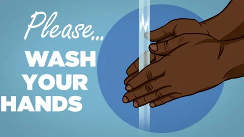 Please Wash Your Hands Animation Dark Skin Stock Footage 137235228