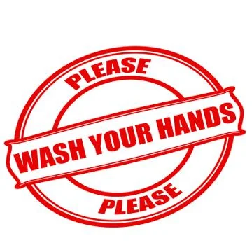 Please wash your hands Stock Illustration