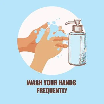 Please wash your hands wall sign for print vector Stock Illustration