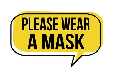 Please wear a mask speech bubble Stock Illustration