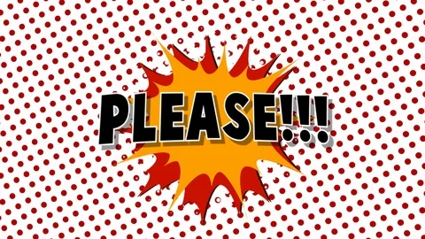 Please - word in speech balloon in comic style animation Stock Footage 88283222