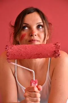 Pleased painter Stock Photos