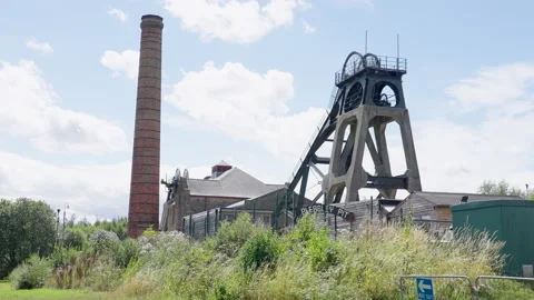 Pleasley Pit With Tower And Sign Video stock 239760825
