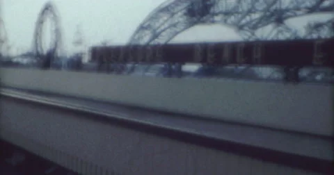Pleasure Beach Express Blackpool 70s Funfair Video stock 46714868