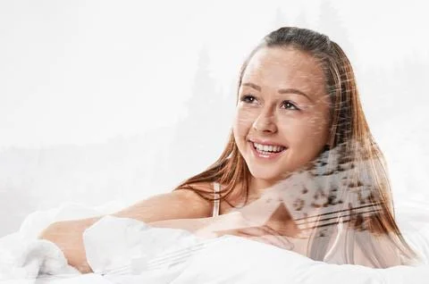 Pleasure in the bed Stock Photos
