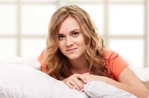 Pleasure in the bed Stock Photos