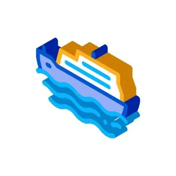 Pleasure Boat isometric icon vector illustration Stock Illustration