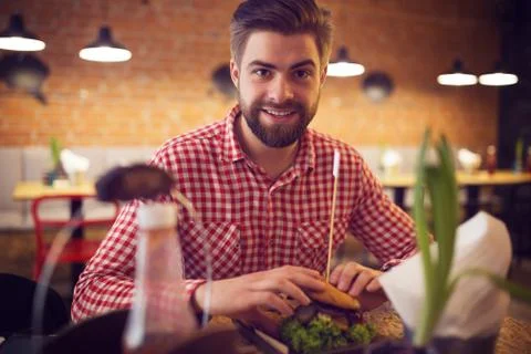 Pleasure of eating Stock Photos