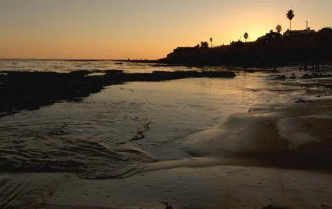 Pleasure Point sunset Stock Photos