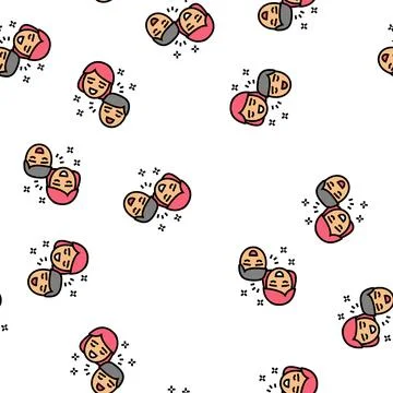 Pleasure relationship vector seamless pattern Stock-Illustration