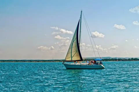 Pleasure sailing yacht on the Black sea Stock Photos