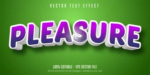 Pleasure text, 3d editable text effect Stock Illustration