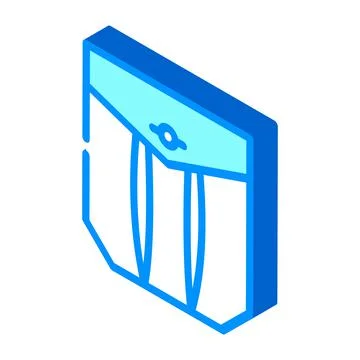 Pleated pocket isometric icon vector illustration Stock Illustration