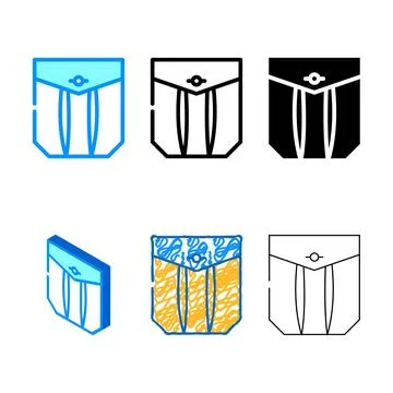 Pleated pocket multipack color icon vector 스톡 일러스트