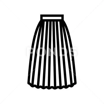Black pleated skirt. vector illustration Stock Vector