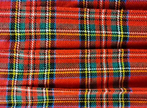 Pleated Tartan Plaid Pattern Stock Photos