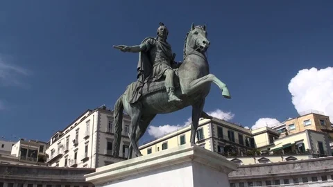 Plebiscite Square, Naples Stock Footage