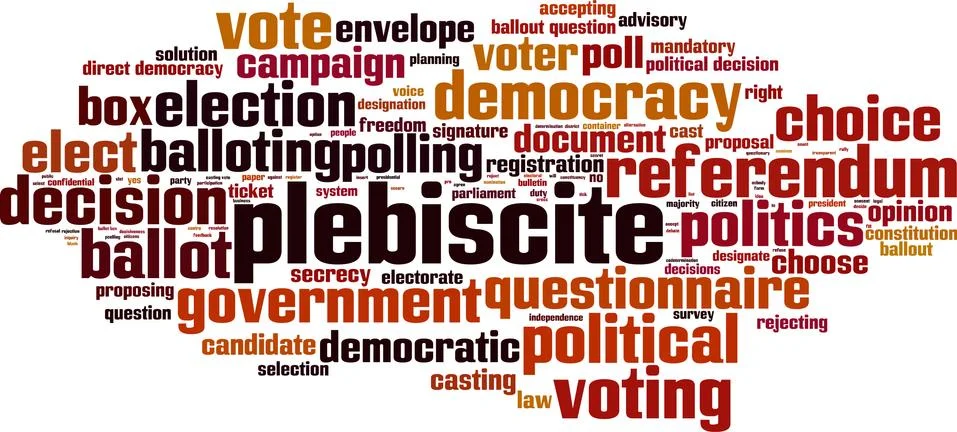 Plebiscite word cloud Stock Illustration