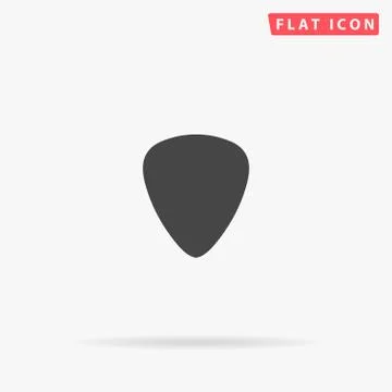 Plectrum, Guitar Pick flat vector icon Stock Illustration