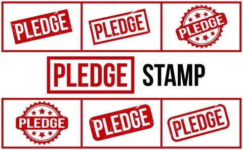 Pledge Rubber Stamp Set Vector Stock Illustration