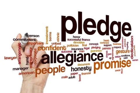 Pledge word cloud concept Stock Illustration