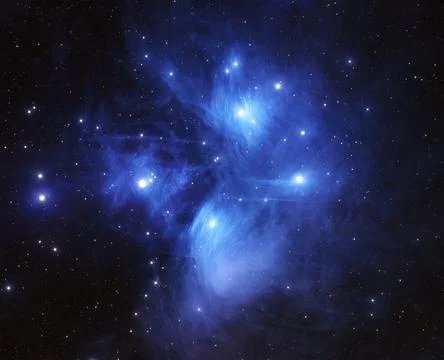 The Pleiades star cluster in the constellation Taurus. Stock Illustration