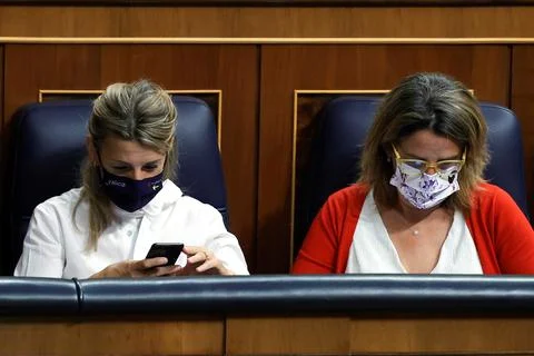 Plenary session of the Lower Chamber of Spanish Parlament, Madrid, Spain - 14 Oc 스톡 사진