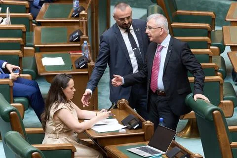 Plenary Session of the Romanian Senate, Bucharest, Romania Stock Photos