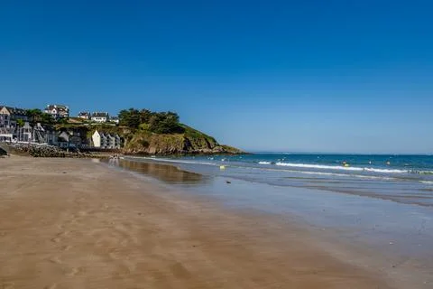 Pleneuf val andre beach, Armor Coast, Brittany in France 库存照片