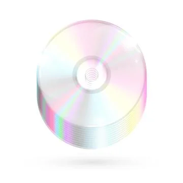 Plenty CDs/DVDs on white background, vector illustration Stock-Illustration