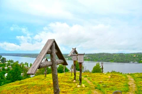 Ples.Volga.cemetery Foto stock