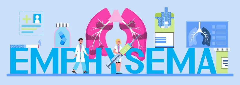 Pleurisy, emphysema concept vector for header, website. Pneumonia treatment.  Stock-Illustration
