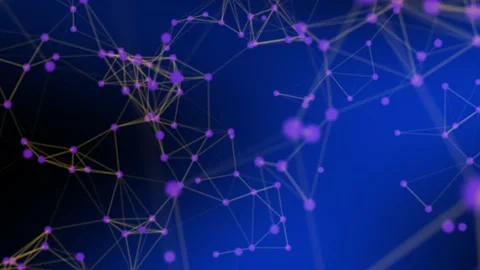 Plexus of abstract blue and violet geometrical lines. Stock Footage 205048150