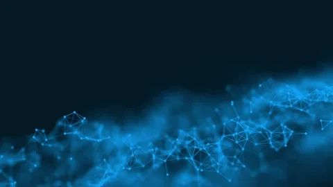 Plexus abstract blue technology background - moving lines and dots Stock Footage 131899348