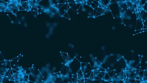 Plexus abstract blue technology futuristic background - moving lines and dots Stock Footage 132104012