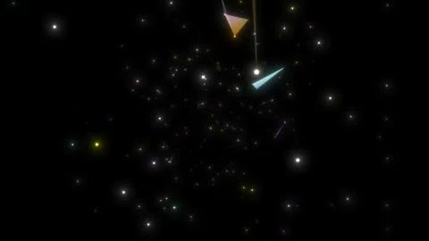 Plexus of abstract geometrical lines with moving triangles and dots on a black Stock-Footage 113911733