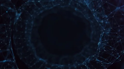Plexus abstract Helix wireframe zoom in Stock Footage 84051115
