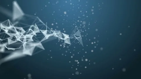 Plexus of abstract lines, triangles and dots. Wave in the sea. Loop animations Stock Footage 73821207