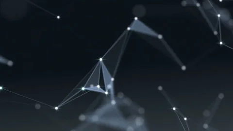 Plexus of abstract lines, triangles and dots. Loop animations Stock Footage 73821335