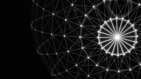 Plexus of abstract lines, triangles and dots. Loop animations Stock Footage 73821699