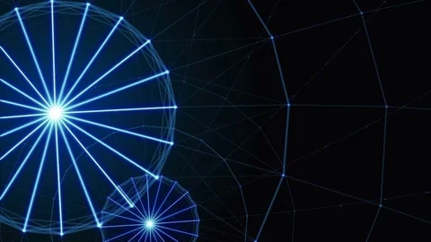 Plexus of abstract lines, triangles and dots. Ferris wheel Stock Footage 73822311