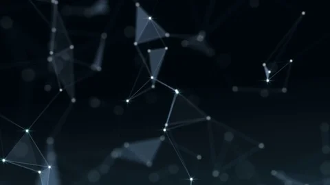 Plexus of abstract lines, triangles and dots. Loop animations Stock-Footage 73823379