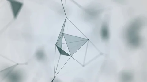 Plexus of abstract lines, triangles and dots. Loop animations Stock Footage 73823474