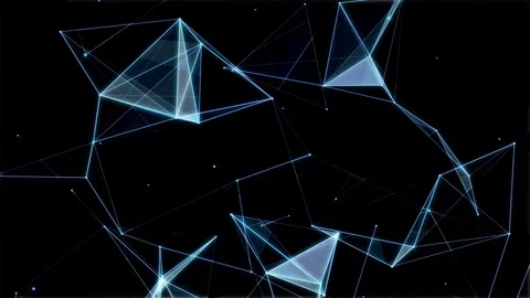Plexus of abstract lines, triangles and dots. Technologies Stockbeeldmateriaal 73920666