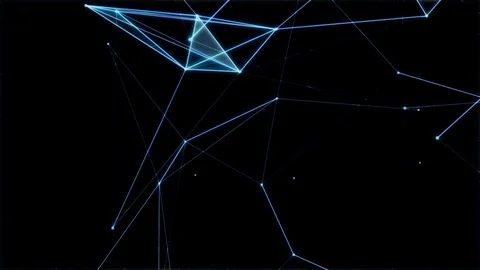 Plexus of abstract lines, triangles and dots. Technologies Stock Footage 73920897