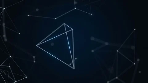 Plexus of abstract lines, triangles and dots. Technologies Stock Footage 73921046