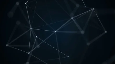 Plexus of abstract lines, triangles and dots. Technologies Stock Footage 73964265