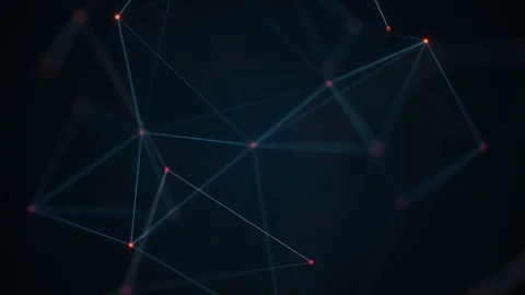 Plexus of abstract lines, triangles and dots. Technologies. Loop Stock Footage 74085226